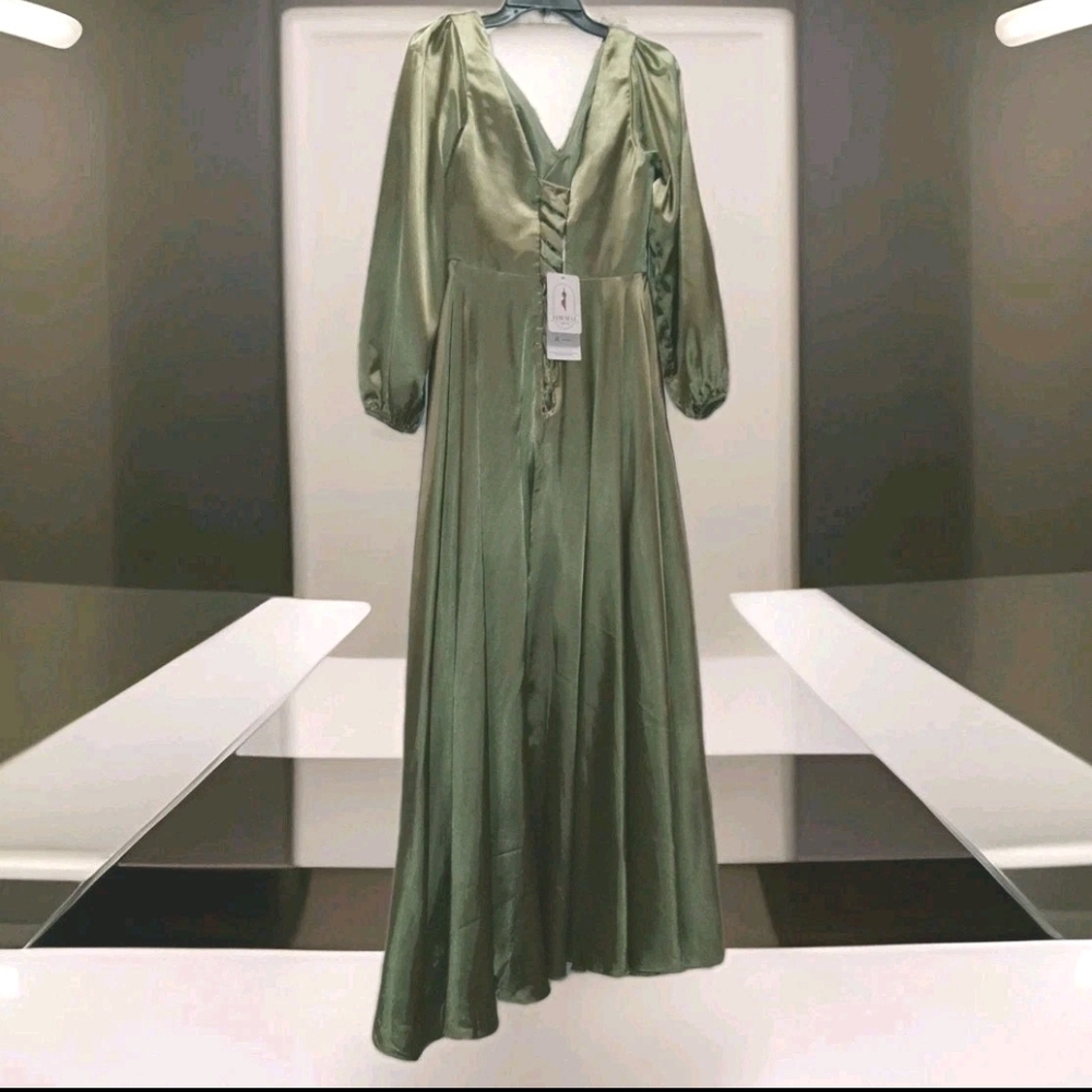 Brand New Elegant Sage Green Maxi Dress Weddings Prom Formal Events